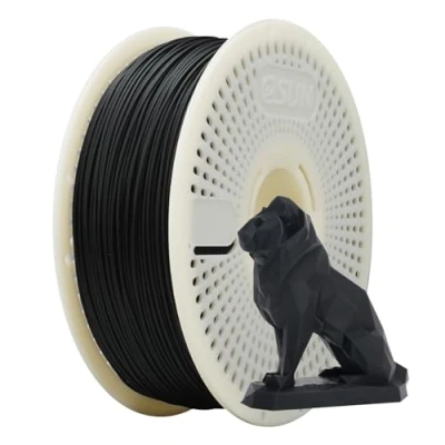 Abbildung von eSUN Matte PLA Refill Filament und Spool Kit, Spoolless 1.75mm Removable eSpool+, 1KG (2.2 LBS) 3D Druck für Drucker, Dunkelschwarz