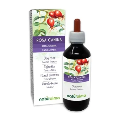 Abbildung von Hunds Rose (Rosa canina) Früchte Alkoholfreier Urtinktur Naturalma Reich an Vitamin C Flüssig Extrakt Tropfen 200 ml Nahrungsergänzungsmittel Veganer