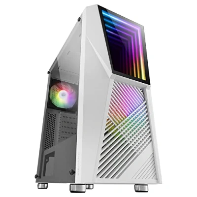 Abbildung von Mars Gaming MC777W, PC Gehäuse, Infinity Mirror ARGB, Gehärtetes Glas, 2x Fan Chroma Weiß