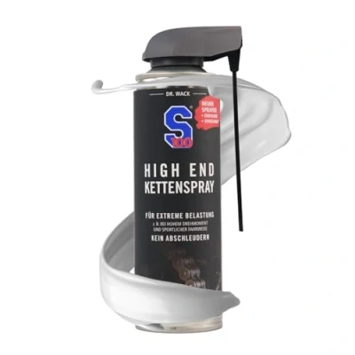 Abbildung von DR. WACK S100 HIGH END Kettenspray 300 ml Kettenschmierstoff für hohe Belastungen Effektiver Schutz vor Verschleiß alle Motorradketten geeignet Hochwertige Motorradpflege