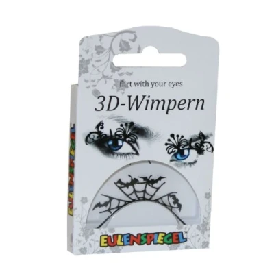 Abbildung von Eulenspiegel 003138 Papier Wimpern, Halloween, schwarz, für Karneval, Mottoparty
