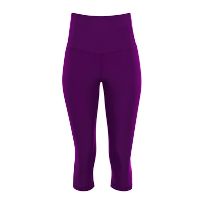 Abbildung von Winshape Damen Functional Comfort ¾ Tights Hwl217c “high Waist Mit V Shape Applikation Und Core Bund Leggings, Dark Plum, M EU