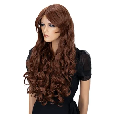 Abbildung von CAISHA 80cm Extra Langhaarige Perücke Voluminös Cosplay Party Wig Braun CP7