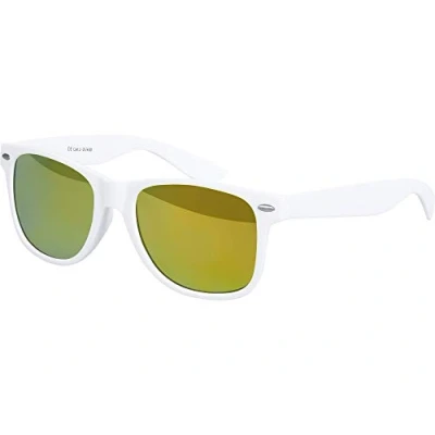 Abbildung von Balinco Sonnenbrille UV400 CAT 3 CE Rubber mit Federscharnier für Damen &amp; Herren (weiß gelb)