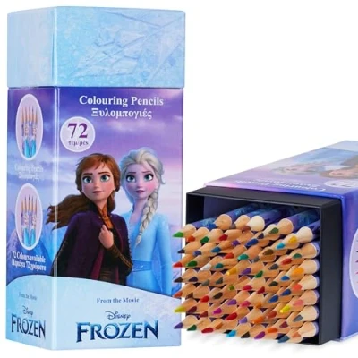 Abbildung von Disney Princess Buntstifte Kinder, 72 Stück Stitch Holzstifte Farbstifte Colored Pencils Mitbringsel Kinder Mädchen (Lila Frozen)