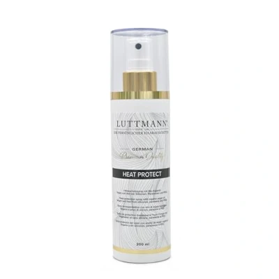 Abbildung von LUTTMANN® Heat Protect Spray 200 ml Hitzeschutzspray mit Bio Arganöl für Extensions, Perücken, Haarteile &amp; Eigenhaar Made in Germany