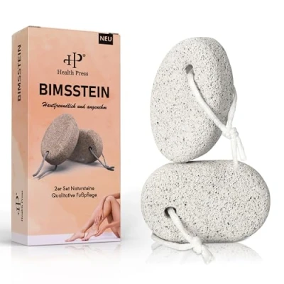Abbildung von Bimsstein Fußpflege 2er Set Hornhautentferner Grob Hornhaut Hände und Füße Natur Stein Hornhautentfernung Pediküre Fußpeeling Harte Haut Entfernen