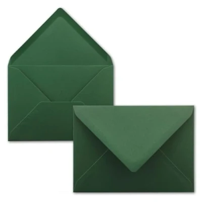 Abbildung von 75 Brief Umschläge Moosgrün DIN C6 114 x 162 mm Kuverts mit Nassklebung ohne Fenster für Gruß Karten &amp; Einladungen FarbenFroh by GUSTAV NEUSER