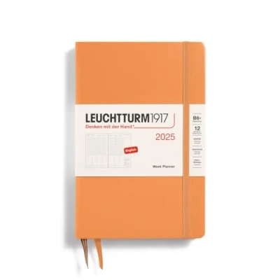 Abbildung von LEUCHTTURM1917 371023 Wochenplaner 2025, Paperback B6+ Hardcover 12 Monats Kalender, liniert Apricot, Englisch