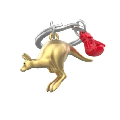 Abbildung von O meta[l]morphose Metalorphose Schlüsselanhänger Känguru MTM277 01, Goldfarben, Rot., one size