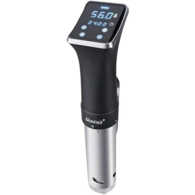 Abbildung von Steba Sous Vide Garer SV 75, Wasserdicht nach IPX 7, Erw?rmt 20 Liter in ca. 45 Min auf 56?C, Abweichung max. 0,1?C, Wasserumw?lzung 12,0 L/Min, Mobil einsetzbar, f?r alle T?pfe ab 15 cm Tiefe, grau