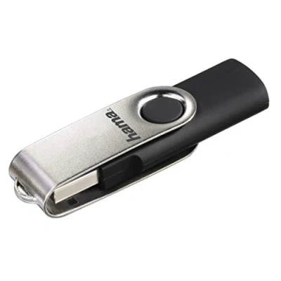 Abbildung von Hama 8GB USB Stick 2.0 Datenstick (10 MB/s Datentransfer, mit Öse zur Befestigung am Schlüsselring, Speicherstick, Memory aus Metall, geeignet für Windows/MacBook) silber
