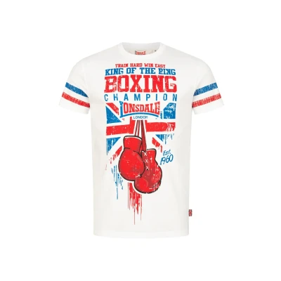 Abbildung von Lonsdale Normale Passform Crugmeer Tshirt print, Herren, Größe: XXL, White red blue