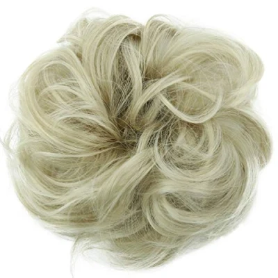 Abbildung von CAISHA Scrunchie Haarteil Haargummi Dutt Haarverdichtung Groß Emilia Gewellt Unordentlich DM15cm Hellblond G8E