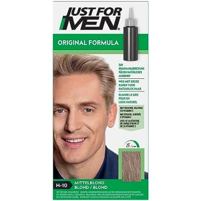 Abbildung von Just For Men Haarfärbegel, Haarfärbemittel, Haarfarbe Männer, Bedeckt Nur Graue Haare Und Stellt Die Ursprüngliche Farbe Für Einen Natürlichen Look Wieder Her, Blond, H10