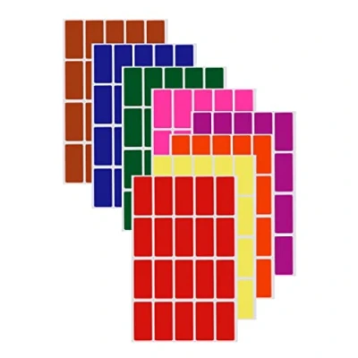 Abbildung von Sticker Bunt 40 mm x 19 Aufkleber 4 cm 1,9 viereckige Etiketten 160 Stück von Royal Green
