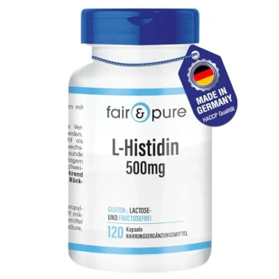 Abbildung von Fair &amp; Pure® L Histidin 500mg 120 Kapseln vegan ohne Magnesiumstearat Aminosäure