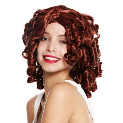Abbildung von WIG ME UP 6006A 130 Perücke rot Spirallocken lockig Mittelalter Piratin Barock