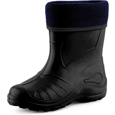 Abbildung von Ladeheid Kinder Mädchen Jungen Federleichte Eva Thermo Gummistiefel Gefüttert KL058 (Schwarz, 25 EU)
