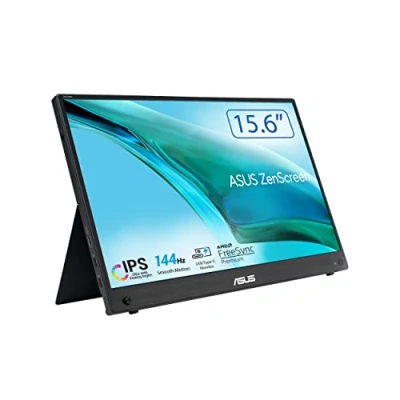 Abbildung von ASUS ZenScreen MB16AHG 15,6 Zoll tragbarer USB Monitor Full HD 1920x1080, Typ C, Mini HDMI, Autorotation, Kickstand, Stativ Sockel IPS Panel, 144Hz, FreeSync Premium, 16:9, entspiegelt