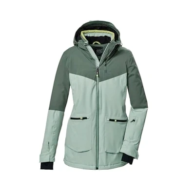 Abbildung von killtec Damen Skijacke/Funktionsjacke mit Kapuze, Schneefang und Unterarmventilation KSW 40 WMN SKI JCKT, hell stahlmint, 44, 41973 000