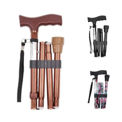 Abbildung von Pepe Gehstock Klappbar Herren, Spazierstock Damen Höhenverstellbar, Gehstöcke für Senioren Aluminium, Faltbarer Damen, Bronze