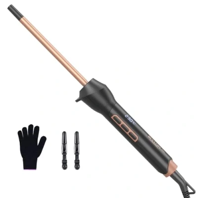 Abbildung von BESTOPE PRO Lockenstab 10mm, Kleine Locken Antistatischer Tourmalin Keramik Welleneisen LCD Anzeige 120C 230C Schnelles Aufheizen Lockenstäbe für Korkenzieher, Ringel