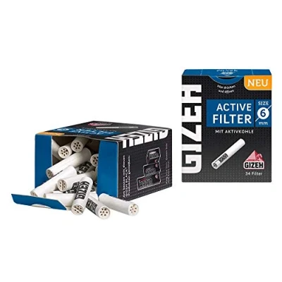 Abbildung von Gizeh Aktivfilter, 8 mm,10 Stück x 5 Packungen (50 Filter)