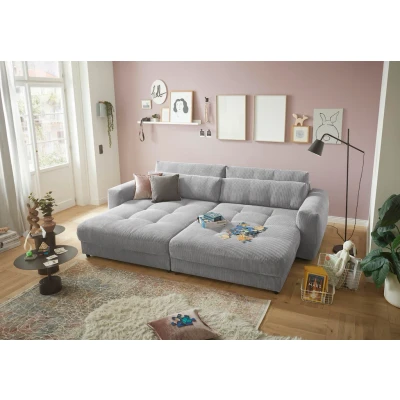 Abbildung von BARURA Big Sofa in Cord Optik, Ash Bequeme Wohnzimmer Couch mit großer Liegefläche 292 x 90 (74) х 194 cm (B/H/T)