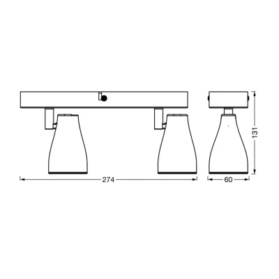 Abbildung von LEDVANCE ORBIS MADRID Deckenleuchte 305mm, Nickel, 2XE27 Sockel, kann mit smarter Lampe bestückt werden, hochwertiges, modernes Design, Metallgehäuse, geeignet für Innenräume, rund, IP20 Schutzklasse