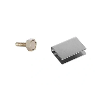 Abbildung von eliga Türmagnet 15 mm mit U Haftblech für Glastüren 10