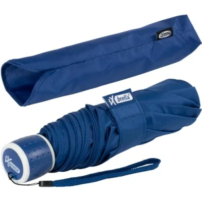 Abbildung von iX brella Mini Ultra Light Damen Taschenschirm mit großem Dach extra leicht blau