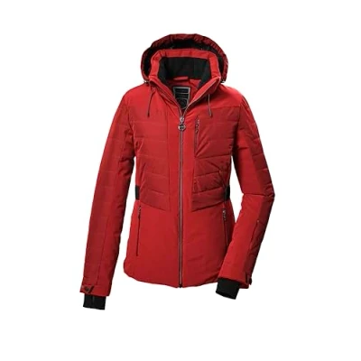 Abbildung von killtec Damen Skijacke/Funktionsjacke in Daunenoptik mit abzippbarer Kapuze und Schneefang KSW 309 WMN SKI QLTD JCKT, rot, 46, 42037 000