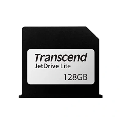 Abbildung von Transcend 128 GB JetDrive Lite extra Speicher Erweiterungskarte für MacBook Air 13&#039;&#039;; angepasst und abschließend mit dem Karten Slot (Generation Ende 2010 2017), TS128GJDL130, schwarz / silberfarben