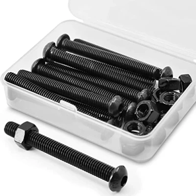 Abbildung von (10 Sätze) M8 x 60mm Schrauben und Muttern Set Halbrundkopf Innensechskantschrauben 10,9 Grade legierter Stahl Vollgewinde