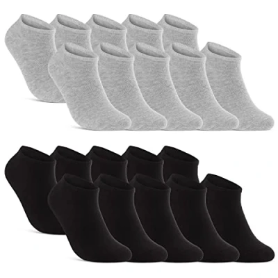 Abbildung von 10 20 30 Paar Sneaker Socken Herren Damen Schwarz Weiß Grau Baumwolle 16900 (10x + 10x 35 38)