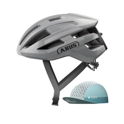 Abbildung von ABUS Rennradhelm PowerDome ACE mit Race Cap leichter Fahrradhelm cleverem Belüftungssystem Made in Italy für Damen und Herren Grau, Größe L