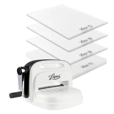 Abbildung von Ideen mit Herz Präge und Stanzmaschine, Papus, inkl. 4 Kunststoffplatten Maschine zum Stanzen &amp; Prägen Basteln Papier Karton, Scrapbooking