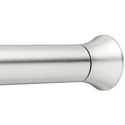 Abbildung von Amazon Basics Duschvorhangstange zum Einklemmen, Ausziehbar 137 bis 229 cm, Nickelfarben