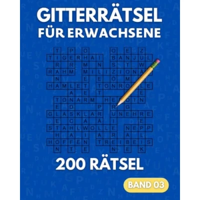 Abbildung von Gitterrätsel für Erwachsene: Rätselheft Senioren und Erwachsene Mit 200 Großdruck Gitterpuzzles Kreuzworträtsel, Band 3