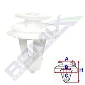 Abbildung von ROMIX B24534 Clip TOYOTA: MR2 III Convertible, Yaris II Hatchback, Avensis Station Wagon