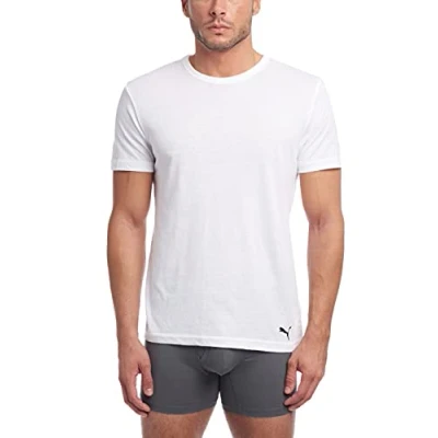 Abbildung von PUMA Herren Men&#039;s 3 Pack Crew Neck T Shirts Unterhemd, Weiß, X Groß (3er Pack)