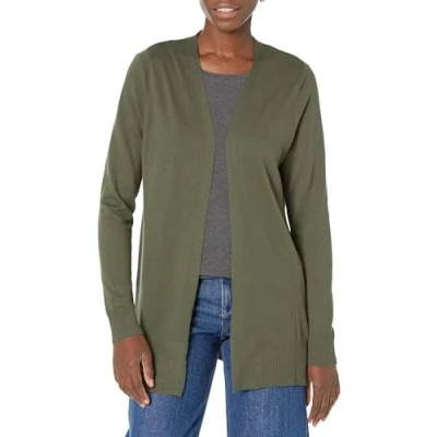 Abbildung von Amazon Essentials Damen Leichte Strickjacke, Vorne Offen (Erhältlich In Übergröße), Olivgrün, L