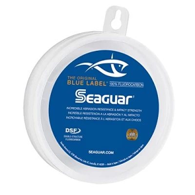 Abbildung von Seaguar Blue Label Angelschnurvorfach aus 100% Fluorkohlenstoff, durchsichtig, 40lbs/25yds