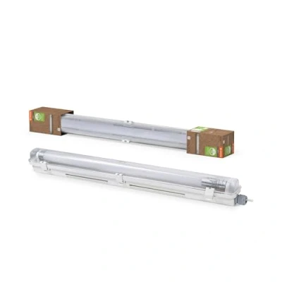 Abbildung von Ledvance Hocheffiziente LED Feuchtraumleuchte mit 1xLED Röhre, Besteht aus mind. 50% recyceltem Kunststoff, 7W, kaltweiß, langlebig, L 675mm x H 70mm B 65mm, perfekt für Keller, Garagen, Lagerhalle