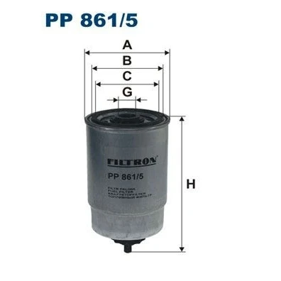 Abbildung von FILTRON PP 861/5 Kraftstofffilter Anschraubfilter DAF: 45