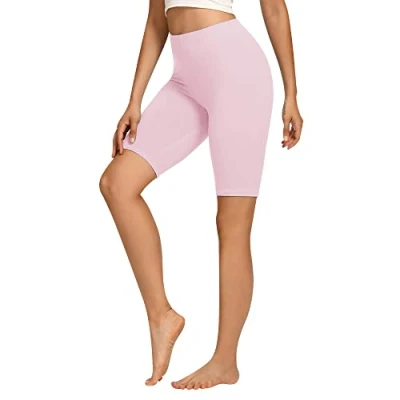 Abbildung von Libella Radlerhose Damen Kurze Leggings Baumwolle High Waist Shorts Blickdicht Sommer Sportshorts Rosa 4165 M