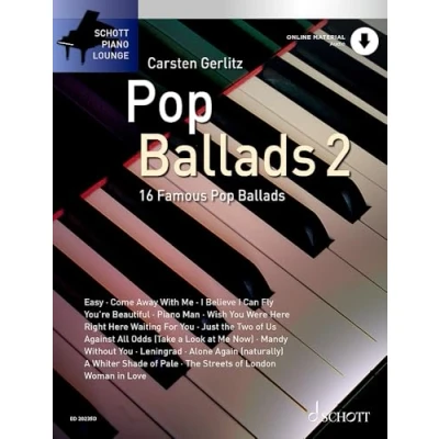 Abbildung von Pop Ballads 2: 16 bekannte Melodien. Band 2. Klavier (Keyboard). (Schott Piano Lounge, 2)