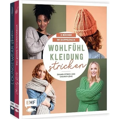 Abbildung von Wohlfühlkleidung stricken Skandi Strick und Chunky Love: 2 Bücher im Doppelpack: Pullover, Cardigans, Sweatpants, Socken mehr in Größe XXSXXL