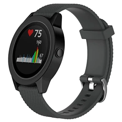 Abbildung von INF Armband Kompatibel mit Garmin Vivoactive 3 / Vivomove/Vivomove HR, 20mm Weiche Silikon Ersatzarmband für Music/Forerunner 245/645 Music, Grau